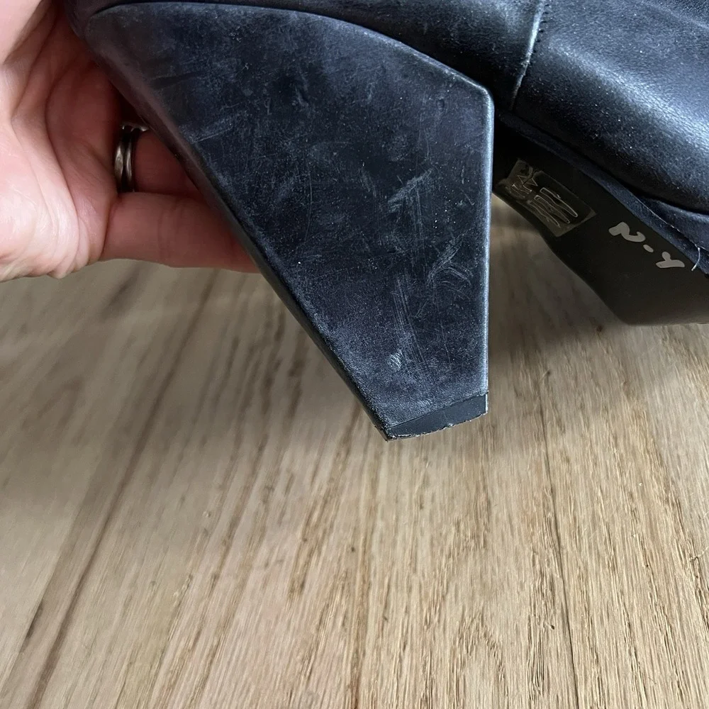 John Fluevog On Course Collection Leeward knee high square toe leather boots 7.5